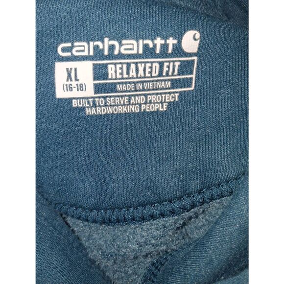 Carhartt women's spell out sleeve Extra large relaxed fit blue/black - Picture 4 of 4